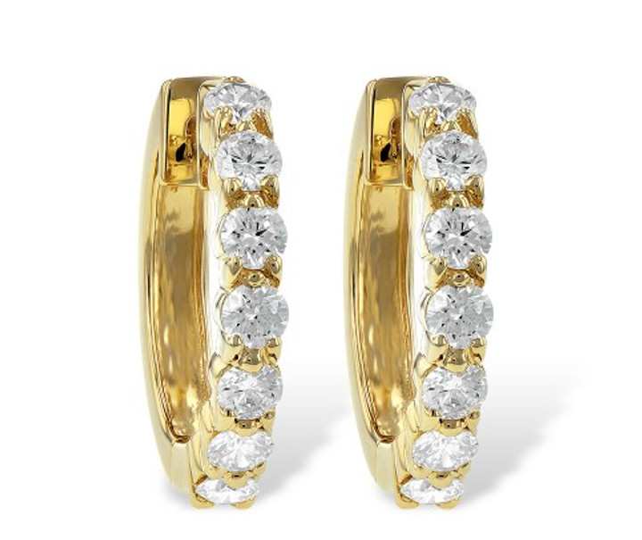 1cttw Diamond Hoops- Yellow Gold