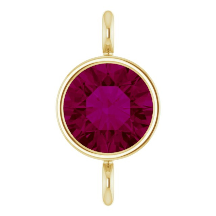 4mm Rhodolite Garnet Connector Charm for Permanent Jewelry