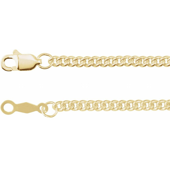 2.25mm Gold Filled Curb Chain for Permanent Jewelry
