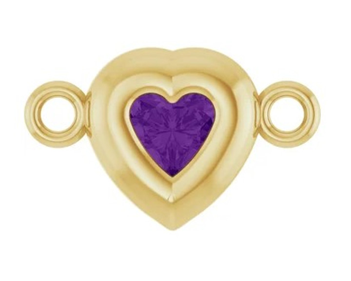 Amethyst Heart Connector for Permanent Jewelry