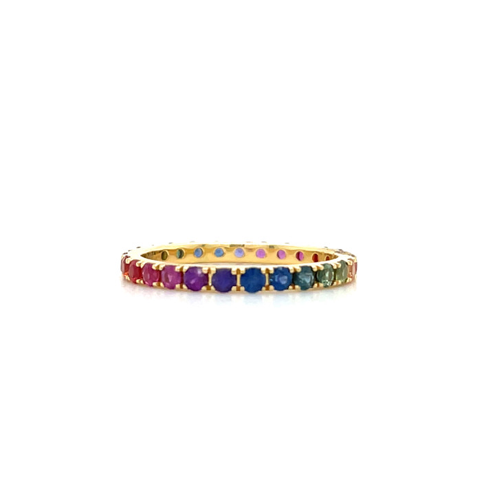2mm Rainbow Sapphire Band