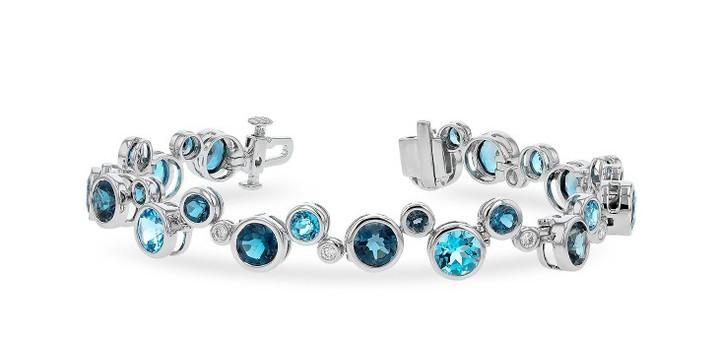 Hydrangea Blue Topaz Line Bracelet