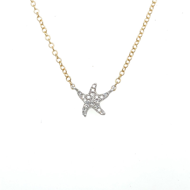 starfish necklace, starfish jewelry, starfish pendant, diamond starfish jewelry, diamond starfish necklace