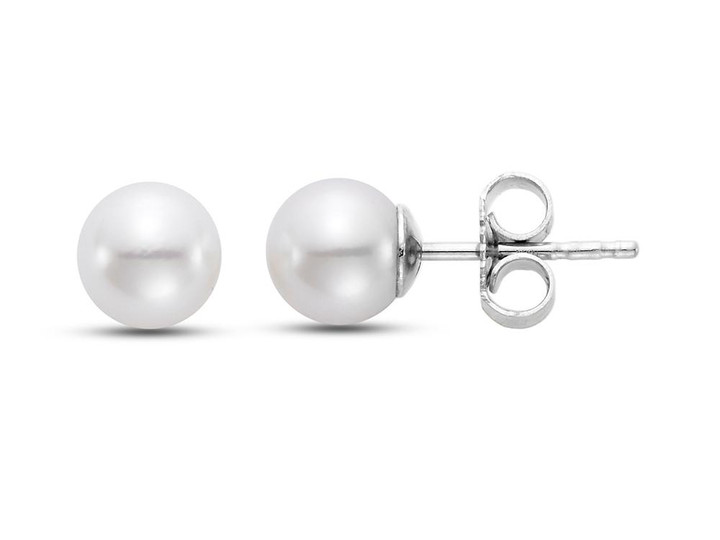 5.5-6mm Pearl Studs- White Gold