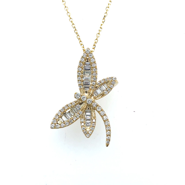 Diamond Dragonfly Pendant