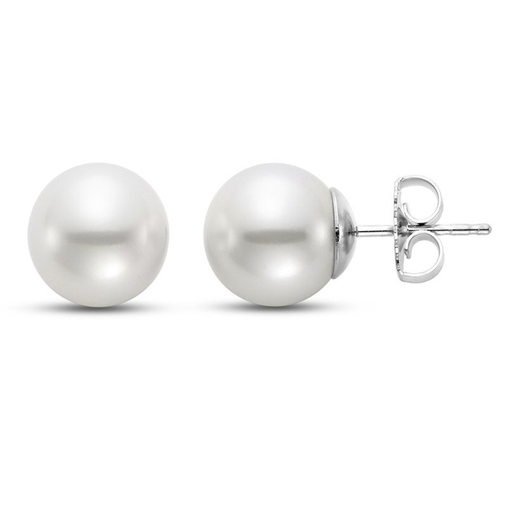 9-9.5mm Pearl Studs - White Gold