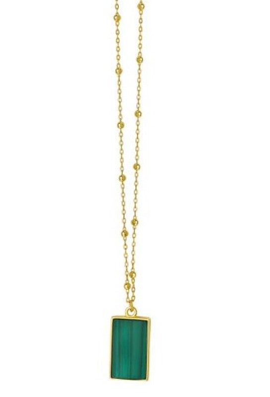 Rectangular Malachite Pendant