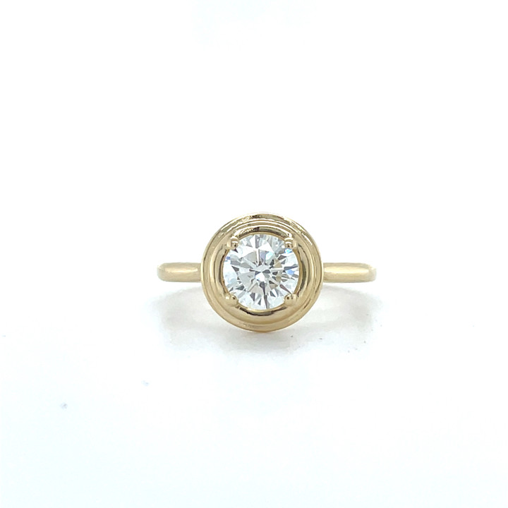 gold engagement ring, yellow gold engagement ring, round solitaire, round diamond engagement ring, yellow gold solitaire, unique solitaire, unique solitaire engagement ring, unique engagement ring