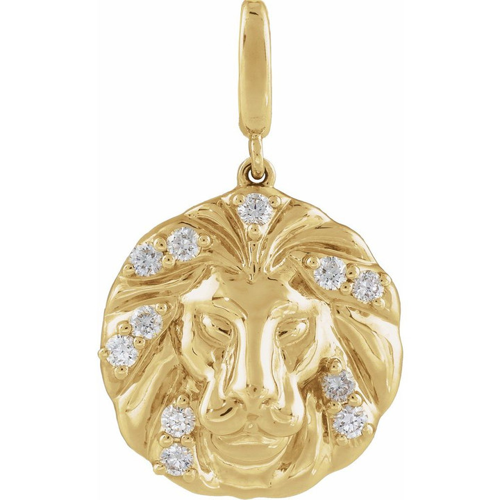 Diamond Lion Pendant Charm
