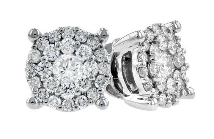 1/2cttw Diamond Cluster Earrings