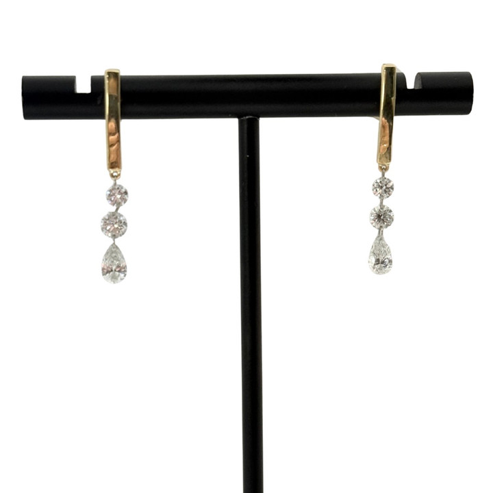 Laser Pierced Dancing Diamond Trio Earrings