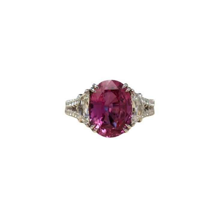 Pink Sapphire and Diamond Ring, One of a Kind