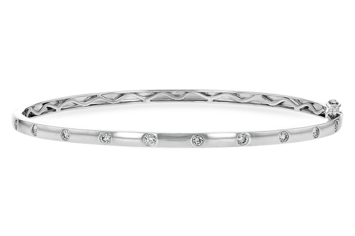 White Gold Flush Set Diamond Bangle