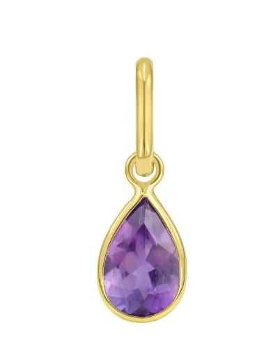 Amethyst Tear Drop Charm Pendant