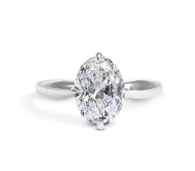2.33ct Lab Grown Oval Solitaire Engagement Ring- Premium Quality