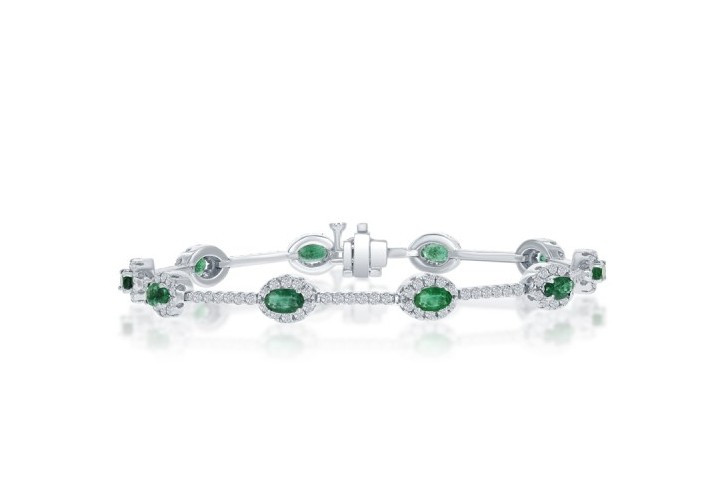 emerald bracelet, emerald and diamond bracelet, emerald jewelry, emerald and diamond jewelry