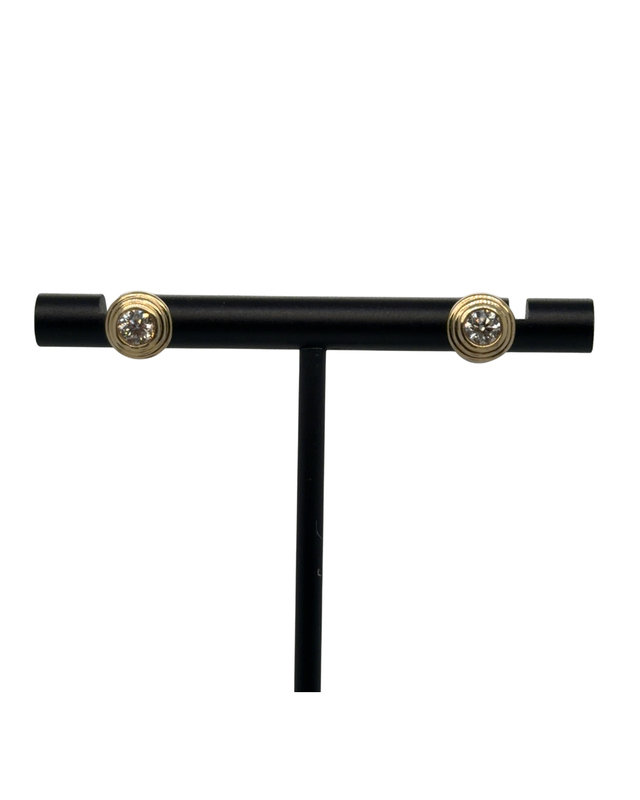 Triple Bezel Diamond Studs