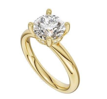 hidden halo engagement ring, solitaire engagement ring