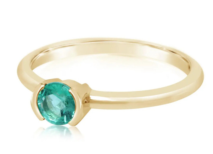 Semi Bezel Emerald Ring