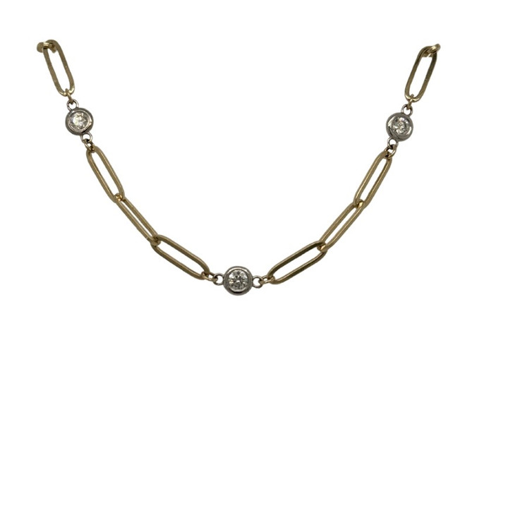 diamond bracelet, paper clip chain bracelet, unique diamond bracelet