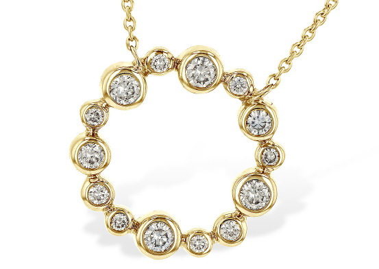 Circle Bubble Pendant - Yellow Gold