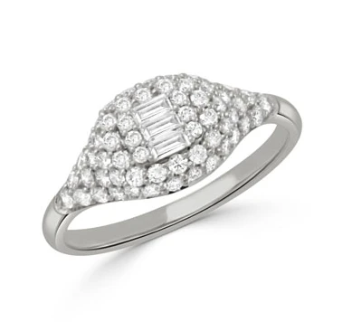 Baguette & Round Pave Ring