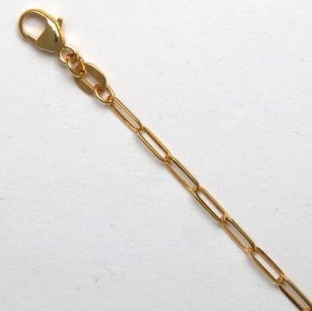 7" 18kt Yellow Gold Paperclip Bracelet