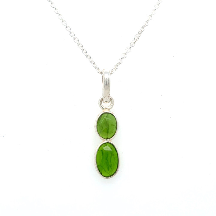 Two Stone Peridot Pendant