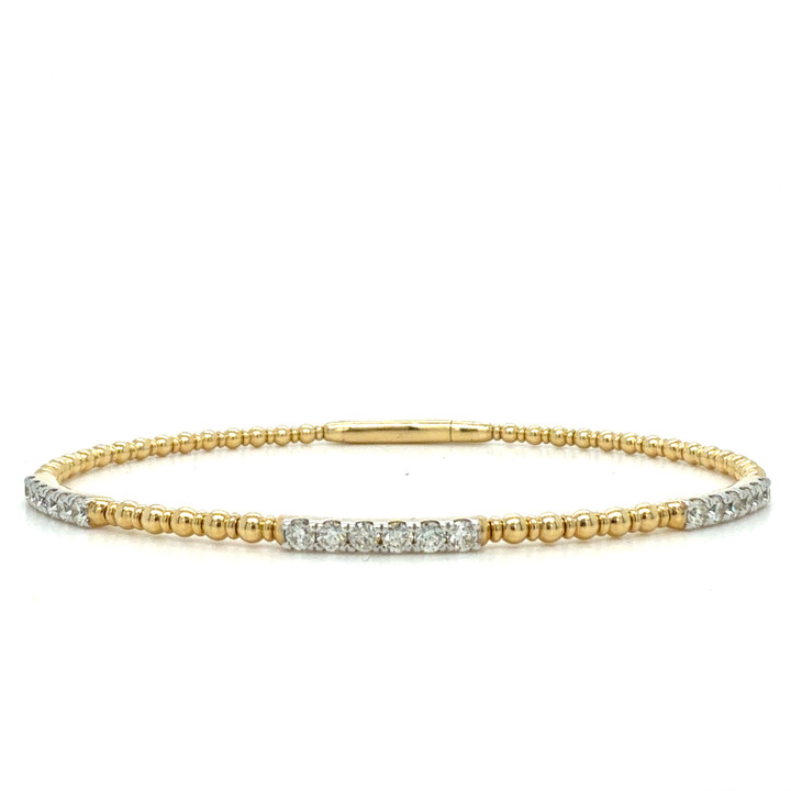 Three Diamond Station Flexible Bracelet