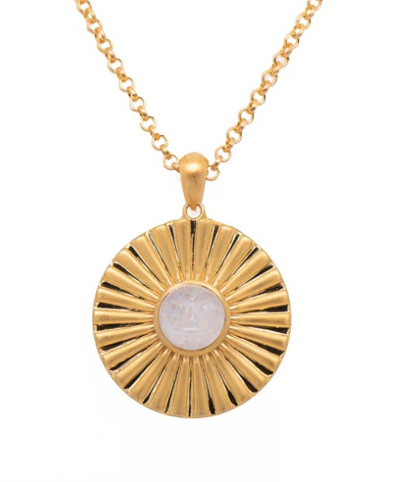 Sun Face Moonstone Pendant