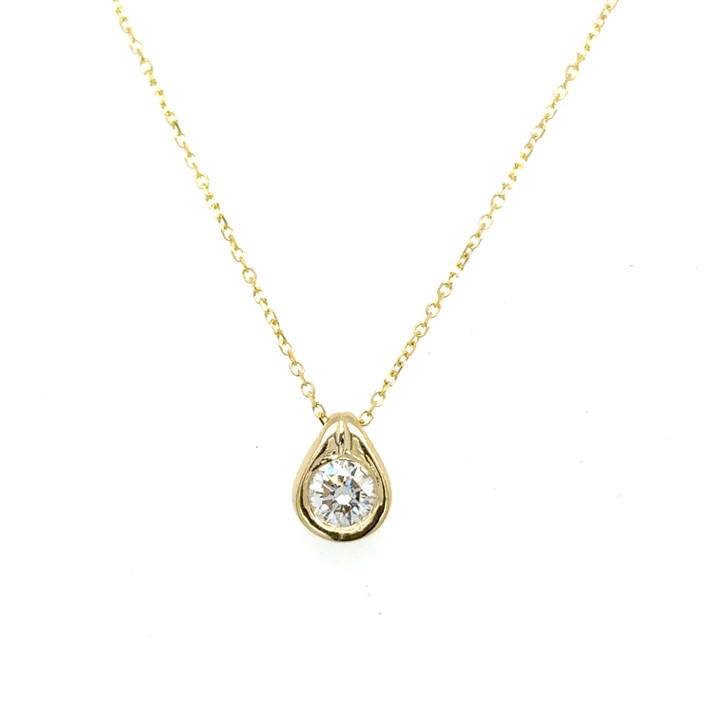 Tear Drop Bezel Diamond Pendant- 1/3ct
