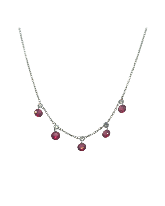 ruby necklace, ruby and diamond necklace, unique ruby necklace