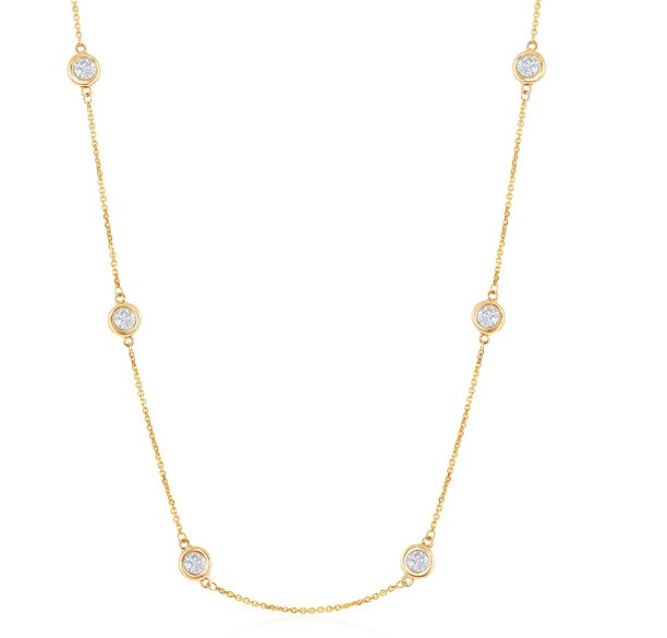 diamond necklace, diamond by the yard necklace, diamond station necklace