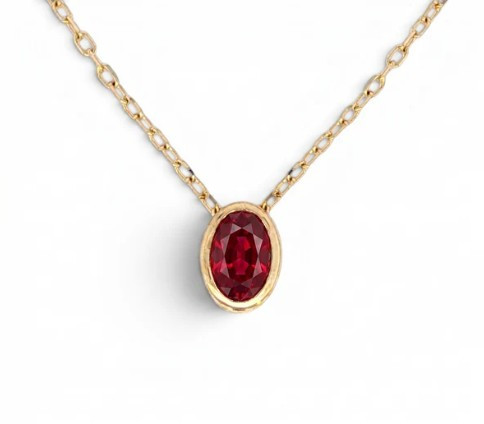 ruby necklace, ruby pendant, ruby jewelry, simple ruby necklace