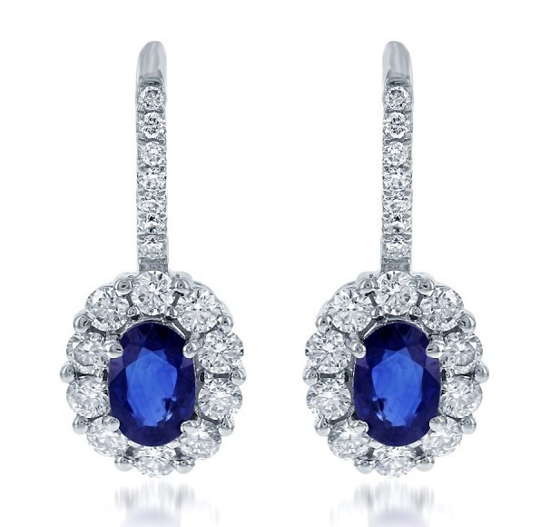 sapphire earrings, sapphire jewelry, sapphire and diamond earrings, sapphire and diamond jewelry