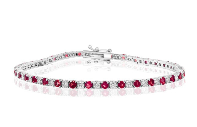 ruby bracelet, ruby jewelry, ruby and diamond bracelet, ruby and diamond jewelry, ruby and diamond tennis bracelet