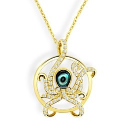 octopus necklace, octopus jewelry, octopus pendant