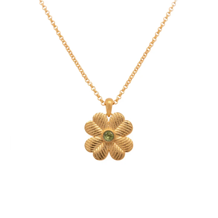 Vermeil Lucky Clover Reversible Necklace