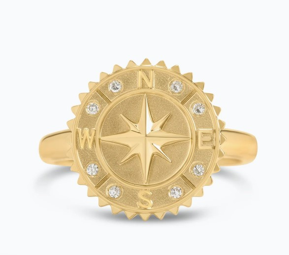 compass rose ring, compass rose jewelry