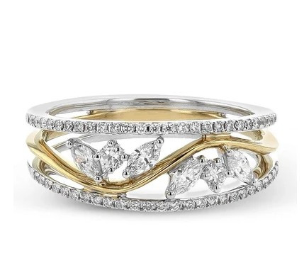 Woven Split Shank Diamond Ring