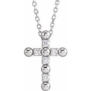 Diamond and Bead Alternating Cross