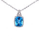 Blue Topaz & Diamond Pendant