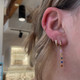Multi Color Sapphire Dangle Earrings