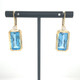 Blue Topaz Elongated Cushion Cut Earrings