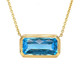 Elongated Cushion Shape Blue Topaz Pendant