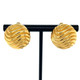 Ribbed Disc Earrings- Yellow Vermeil