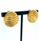 Ribbed Disc Earrings- Yellow Vermeil