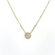 Pave Diamond Disc Pendant - Yellow Gold