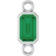 Emerald Shape Connector Charm for Permanent Jewelry- Lab Grown Emerald