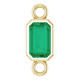 Emerald Shape Connector Charm for Permanent Jewelry- Lab Grown Emerald